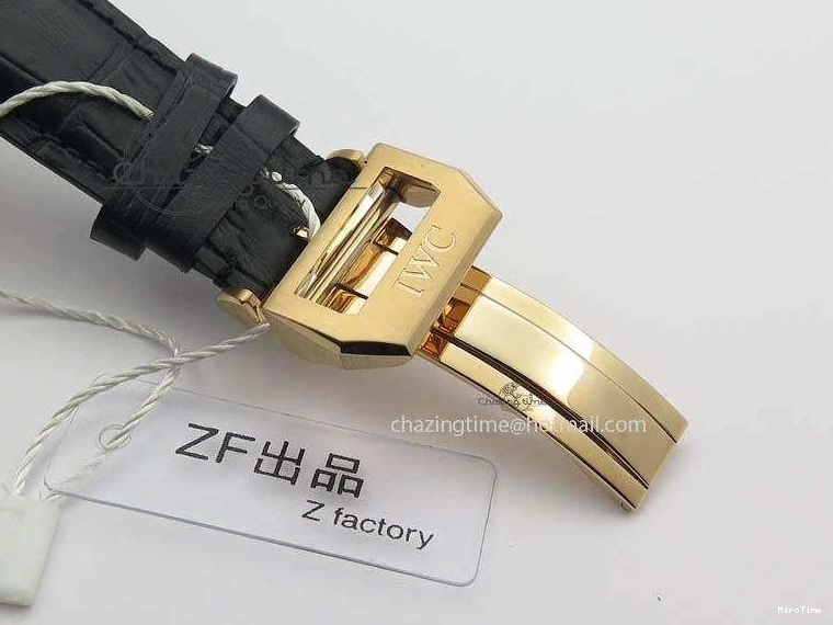 MIROTIME 0324 Portuguese Chrono RG IW371433 Jackie Chan ZF 1:1 Best Edition Gray Dial On Black Leather Strap A7750 V WrinkleFree 7273